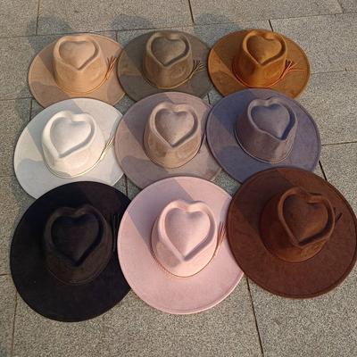 Шляпа-заготовка из веганской замши с выгравированным логотипом 'Heart Vegan Suede Hat Blank with Logo Engraving' Осенне-зимние шляпы для мужчин и женщин Шляпа для 'Burning Heart' Шляпа с широкими полями