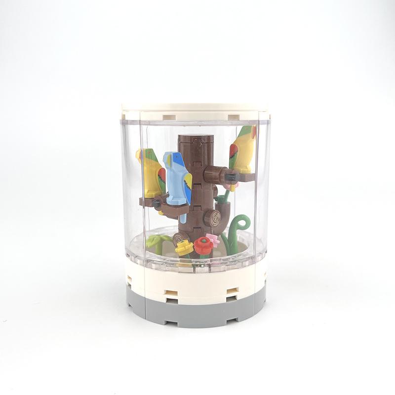 Уникальный круглый аквариумный строительный блок MOC игрушечные наборы с городской сценой украшение интерьера гостиной рыбы-клоуна попугаев рептилий ящериц птичьей клетки