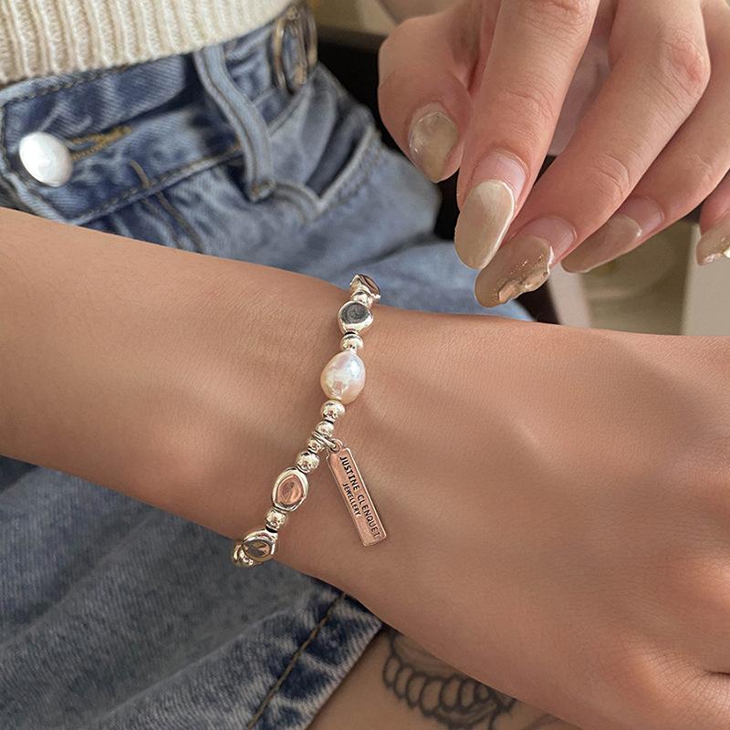 Gravel Simple Flower Crystal Square Bracelet Korean High-end Bracelet Niche Versatile Jewelry Women