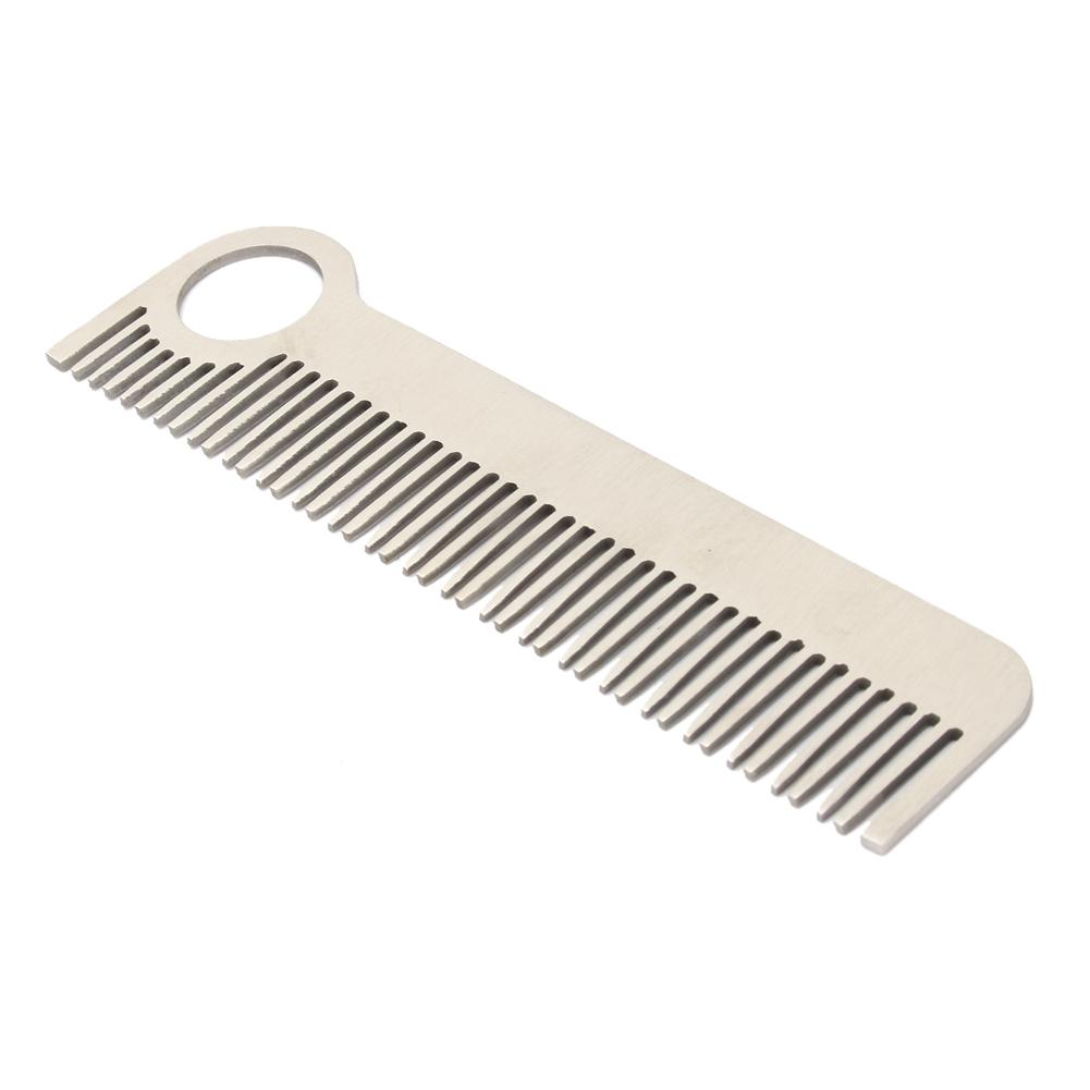 Карманный инструмент Нержавеющая сталь Матовый Минималистский Гравированный Металлический Гребень Для Усов и Волос