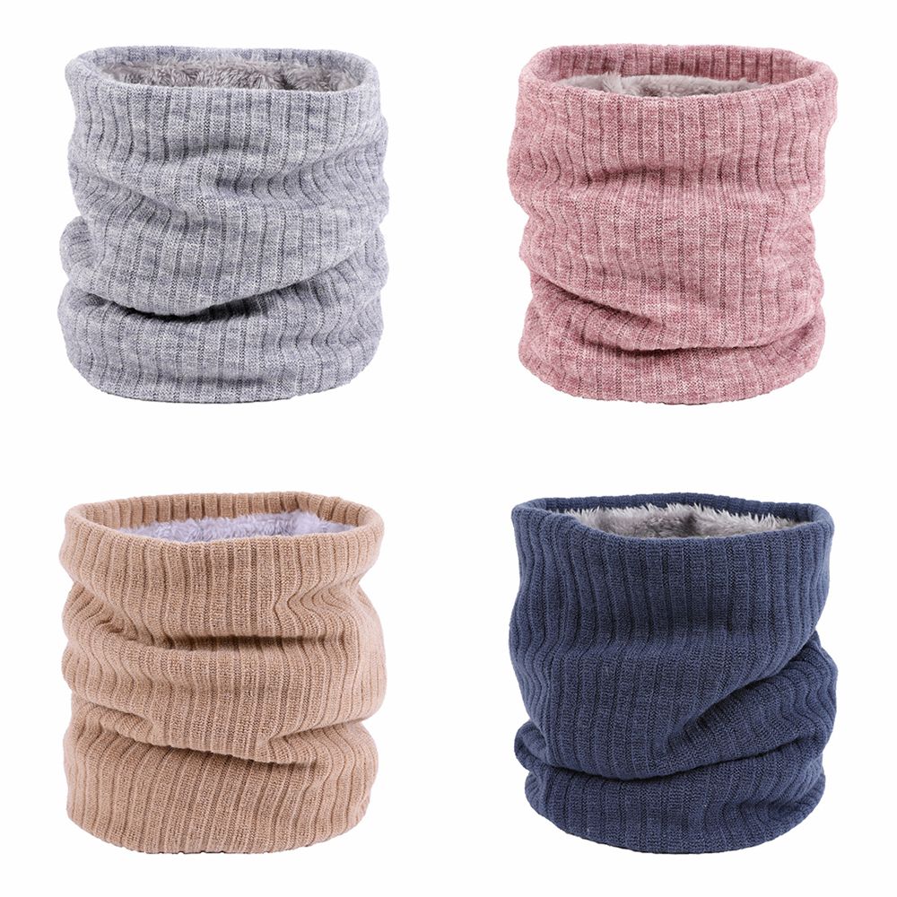 Windproof Collar Scarf Neck Warmer Winter Neck Gaiter Fleece Lined Scarf Circle Loop Scarves