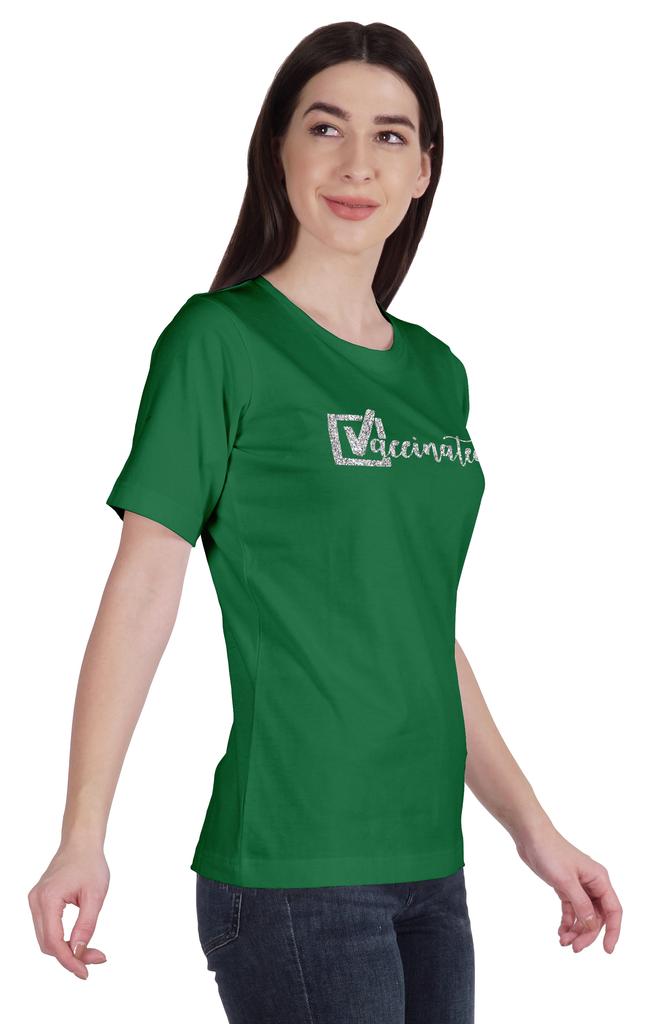 Inkmeso Футболка с круглым вырезом Vaccined Pro Vaccine, хлопковая футболка для женщин