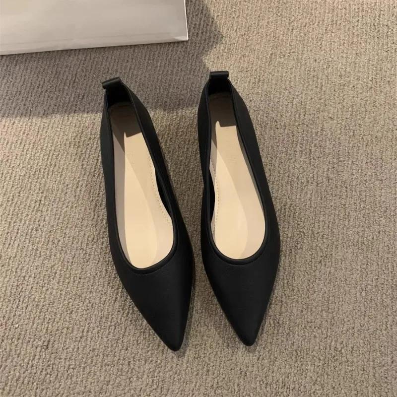 Women's Shoes 2025 Brand Shallow Women's Flats Fashion Solid Daily Flats Women Sexy Pointed Toe Flat Low Heels Zapatos Mujer