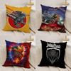 J-Judas P-Priest Cushion Cover Silky Short Plush Double-Sided Printed Pillow Case for Sofa All Seasons Home Decor Gift