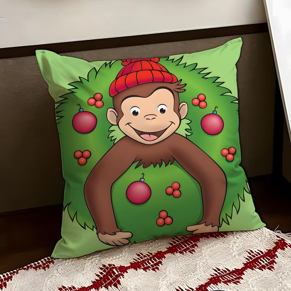 Anime CCurious GGeorge Cushion Cover Reversible Soft Durable Pillow Cover Home Car MultiScene Use for Daily Comfort