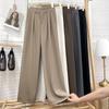 Wide Leg Suit Pants for Women In Autumn Korean Version High Waist Loose Slim Straight Vertical, Casual Black Trousers