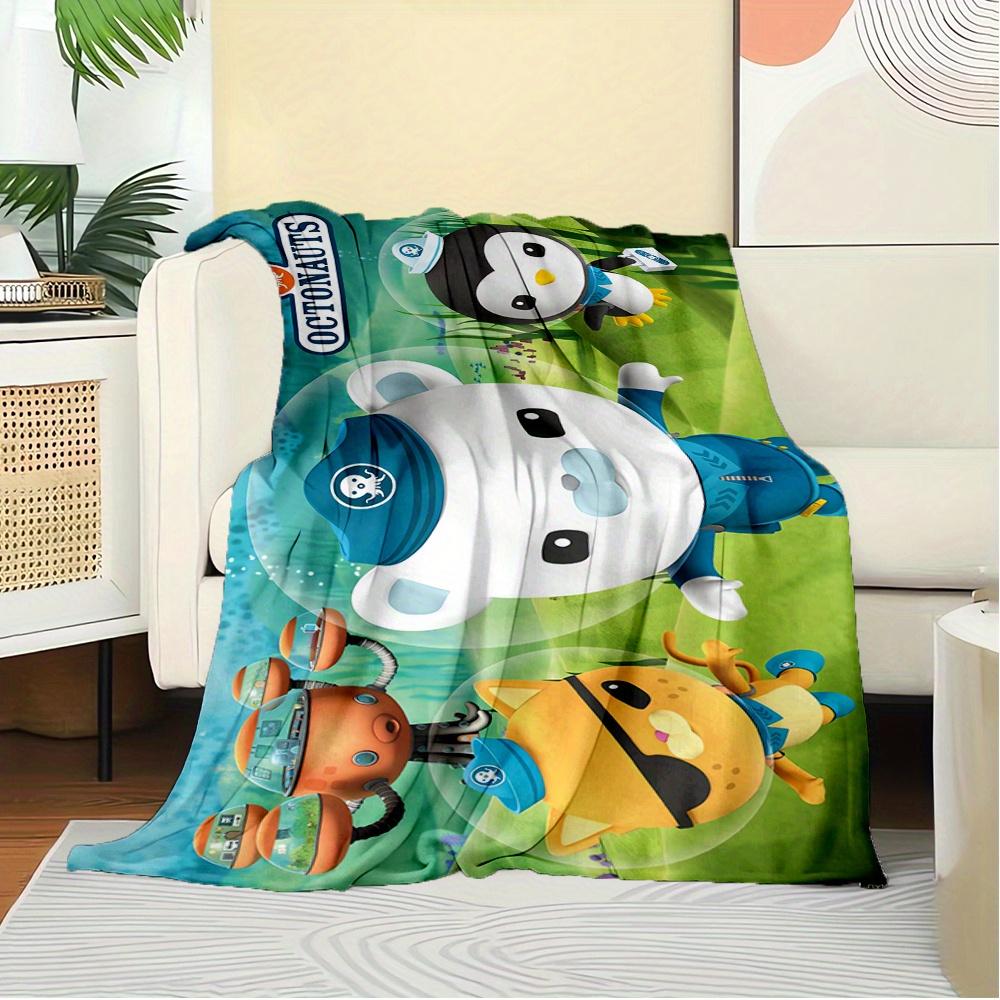1pc Octonauts,Sea Patrol,Underwater AdventureTheme Digital Printed Flannel Blanket, Super Soft Plush Fleece Bed Cover, Multi-Function Four S