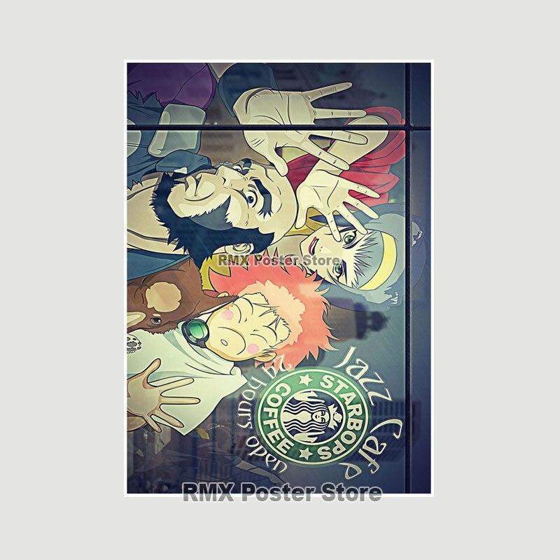 Ковбой Бибоп плакаты белая бумага аниме фигурки принты живопись фотографии гостиная бар украшения домашний декор манга наклейки на стену