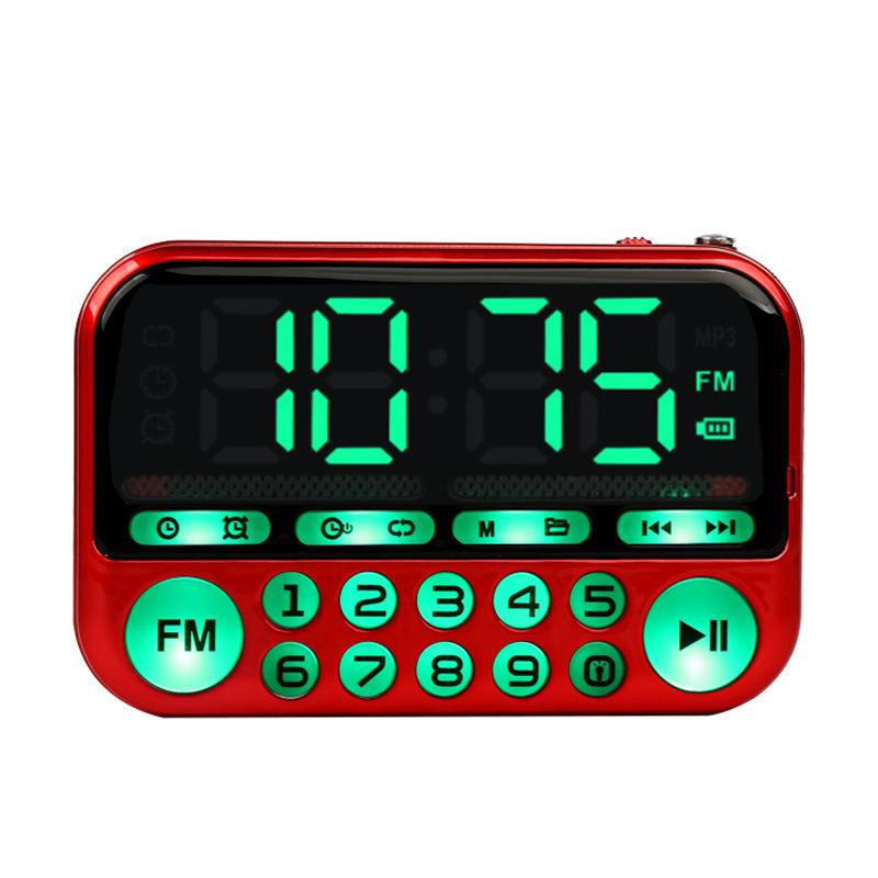 Mini Portable Radio Large Screen Handheld Digital FM USB TF MP3 Rechargeable Player Speaker