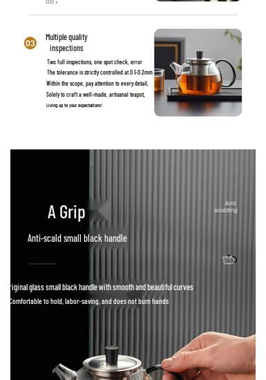Heat-Resistant Large Capacity Glass Teapot for Home Tea Brewing and Water Boiling