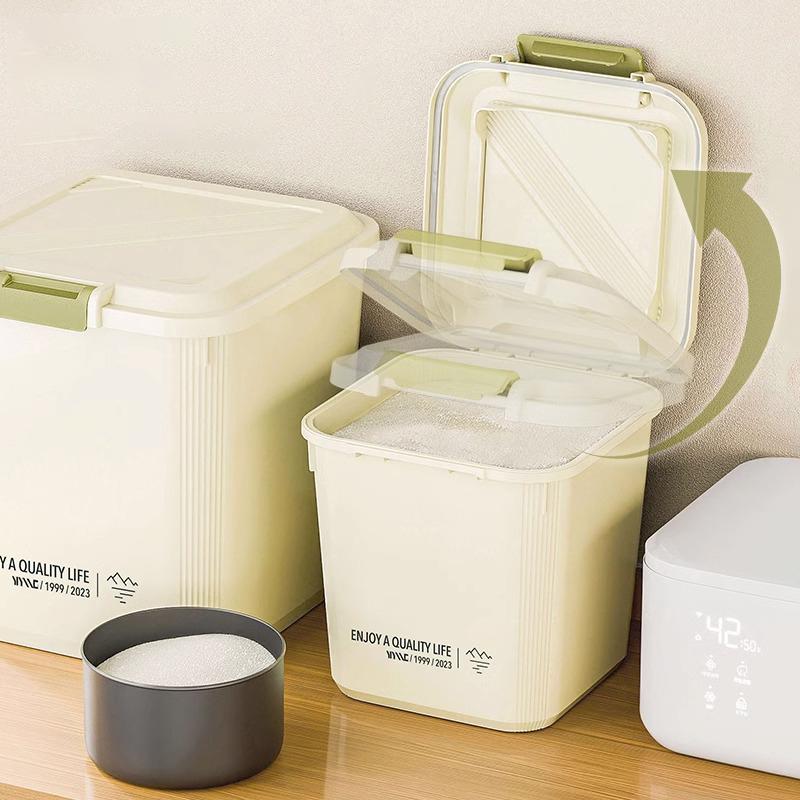 Контейнер для риса Коробка для хранения риса Герметичный диспенсер для хлопьев с защелкой Защищенный от насекомых контейнер для зерна и корма для домашних животных Кухонный органайзер