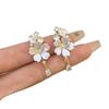 Elegant Zircon Sparkle Flower Pendant Stud Earrings for Women
