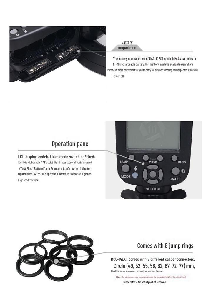 14EXT TTL Automatic Ring Macro Flash for Oral, Insects, Flowers, Birds Photography