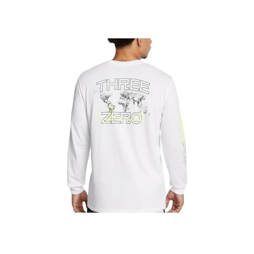 Under Armour Футболка с длинным рукавом и круглым вырезом с узором «Карри» для мужчин, белая 1387109-100