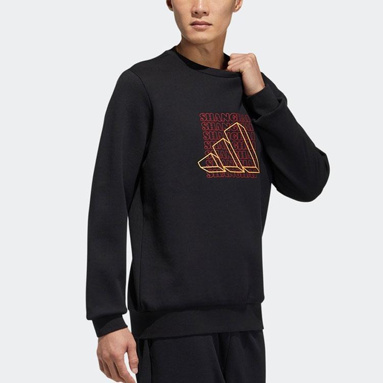 Adidas Свитшот с круглым вырезом и логотипом, мужские толстовки, черный GP1859