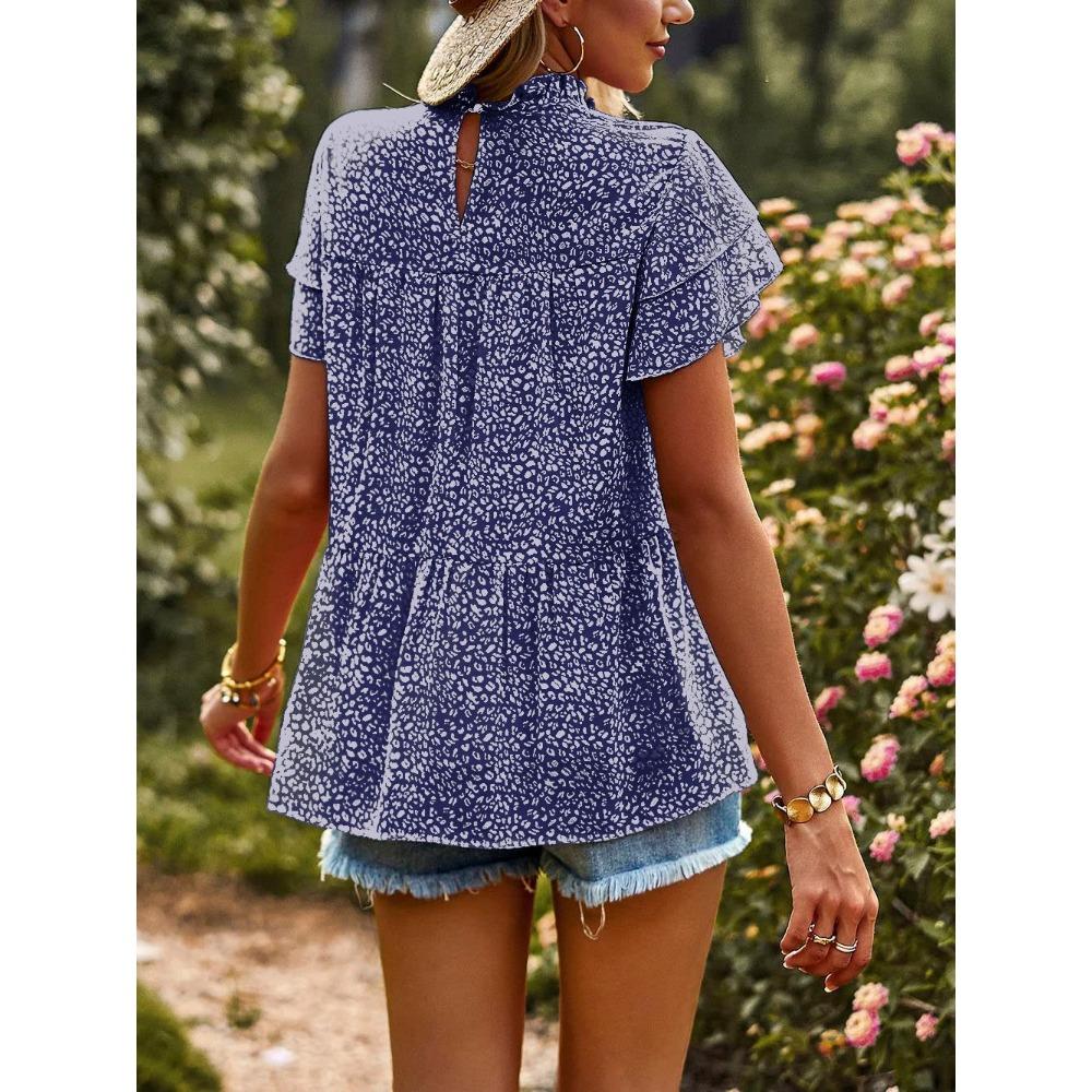 GMXIA Весна-лето в горошек с коротким рукавом шифоновая рубашка-основа для женщин