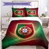 Portugal Football Printed Bedding 3 Piece Set Cozy Breathable Bed Cover Set as Housewarming Holiday Gift