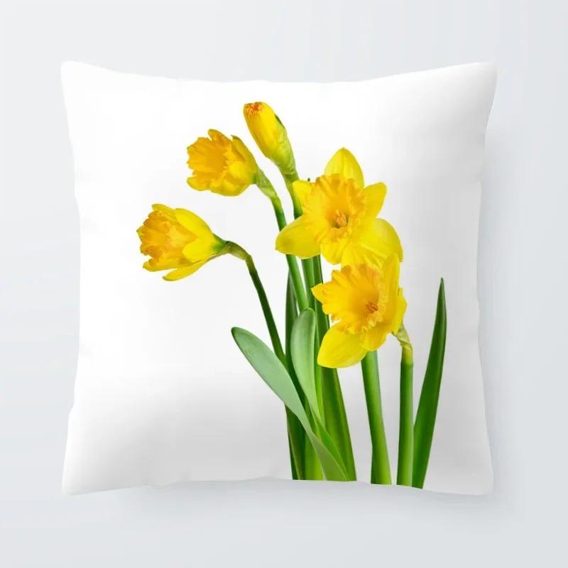 Простая цветочная декоративная наволочка для гостиной, офиса, украшения для дома, наволочка
