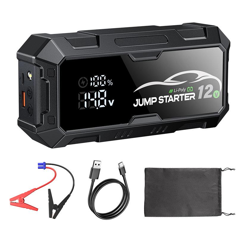 Портативный автомобильный аварийный пусковой power bank 12В, автомобильный пуско-зарядное устройство со встроенным компрессором для накачки шин автомобилей