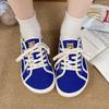 Designer Canvas Shoes Women Low Top Sneakers Wide Toe Lace Up Trainers Shoes Girls Red Blue Sneakers Girls Tenis Plimsolls
