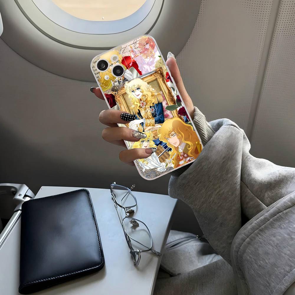 Роза Версаля Леди Оскар Для IPhone 17 16 15 14 13 12 Mini 11 Pro Max Прозрачный Чехол
