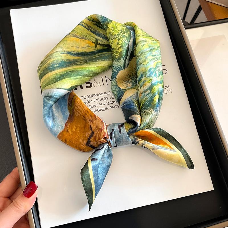 100% Натуральный Шарф из Шелка Женский Квадратный Галстук на Шею Шарфы Шали Накидки для Леди Фуляр Шарфы Пашмина Женский Хиджаб Бандана буфанда