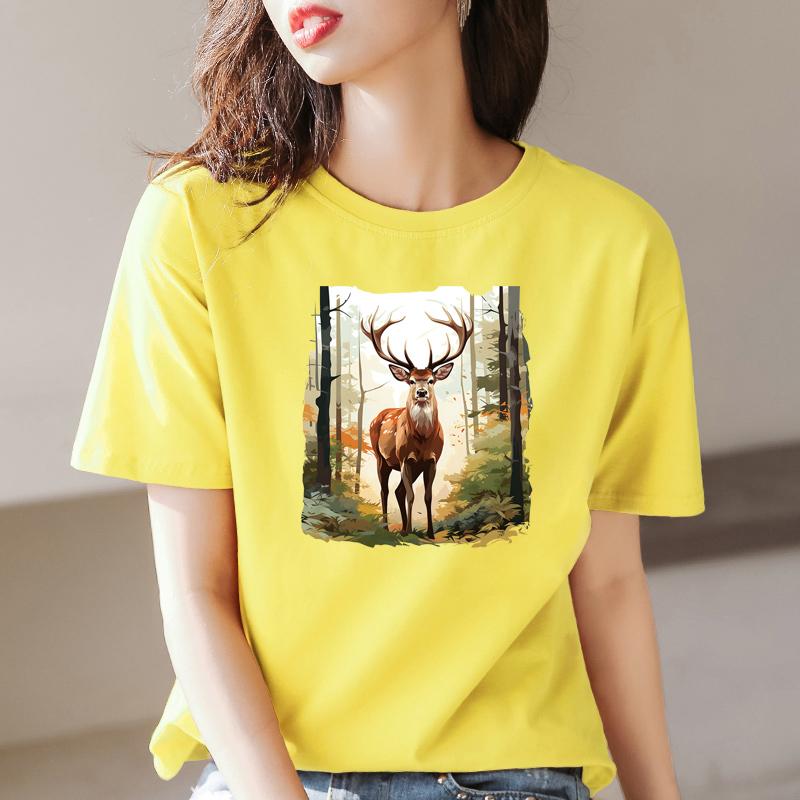 Goat In Forest Patches For Clothes Diy Bag Heat Transfer Clothes Stickers Clothing Badges Patches Iron On Decals
