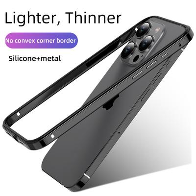 Роскошный легкий алюминиевый металлический каркас для iPhone 16 15 14 Plus 13 12 Pro Max титановый бампер чехол гибридный силиконовый задний аксессуары