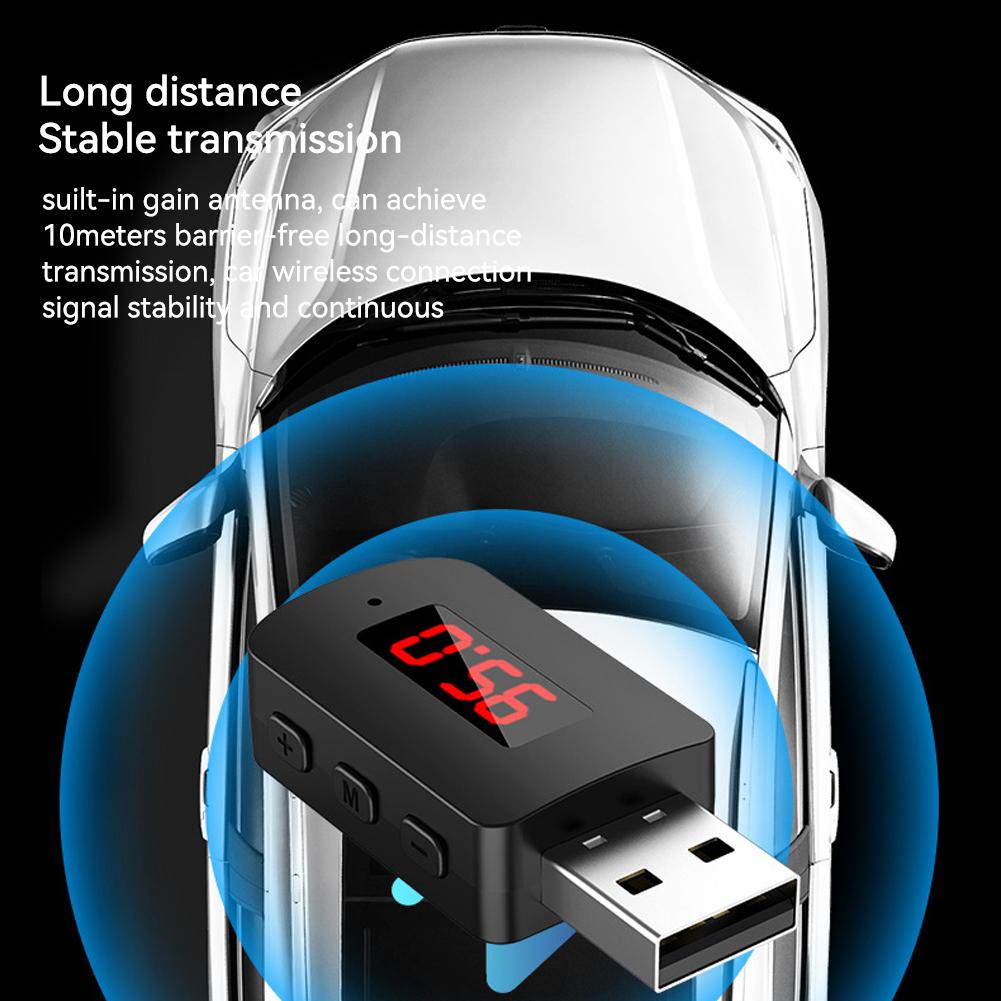 Автомобильный беспроводной адаптер Bluetooth 5.4 передатчик приемник аудио AUX адаптер для автомобильной аудиосистемы музыка AUX гарнитура Handsfree