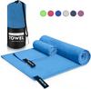 Quick-Drying Sports Towel Blue Beach Towel Microfiber Swimming Gym Fitness Outdoor Thick Travel Camping Running Beach Washcloth Towels Yoga Big Towel