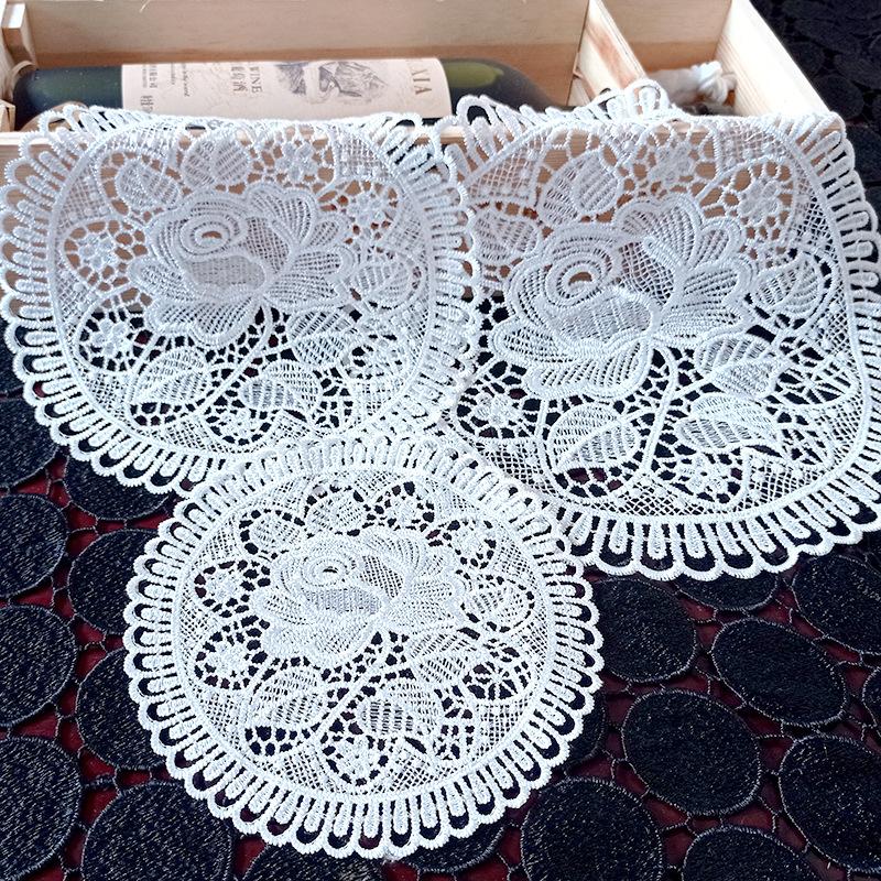 Hollow-out Lace Embroidery Flower Heat Resistant Slip-resistant Dining Table Decorations Accessories