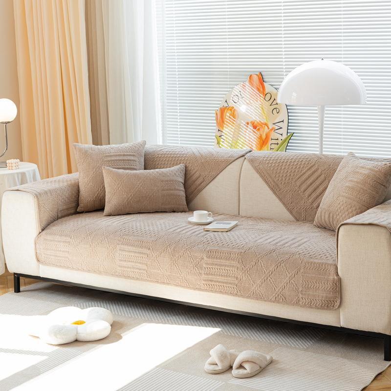 Chenille Sofa Cushion Four Seasons Universal Modern Minimalist Non-Slip Cloth Cover Cloth Sofa Cover Cushion Backrest