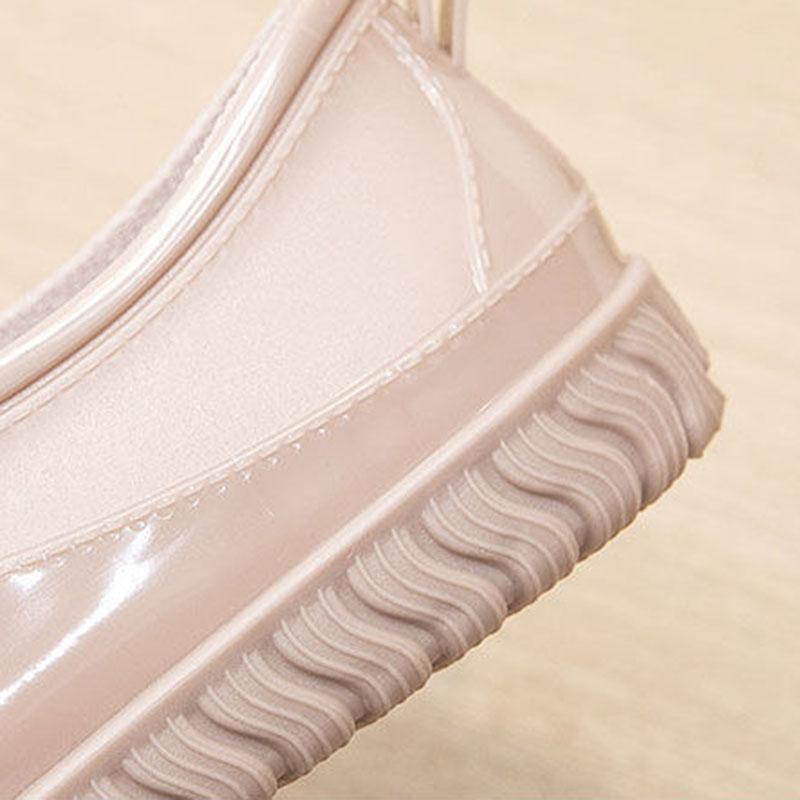 Водонепроницаемая рабочая резиновая обувь, женские нескользящие туфли без шнуровки на плоской подошве, износостойкие, с тиснением, весна-лето