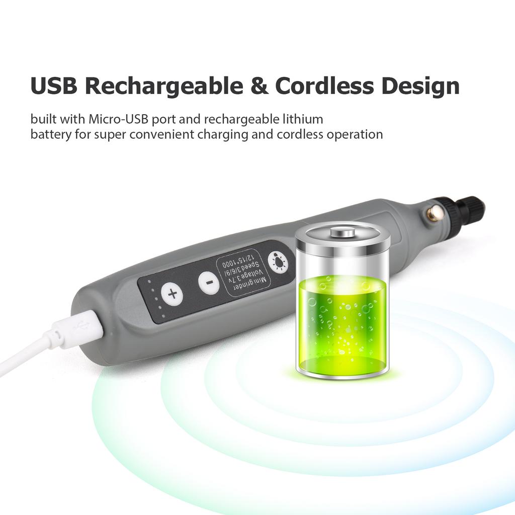 Портативный набор вращающихся инструментов, мини-аккумуляторная шлифовальная машина, ручная аккумуляторная электрическая дрель, зарядка через USB