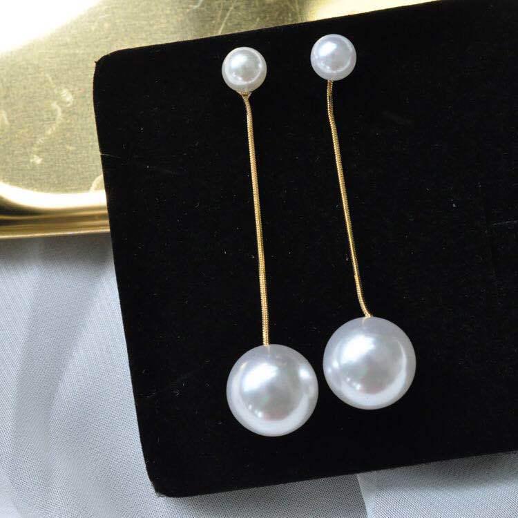 Элегантные корейские серьги-пусеты с кисточками из жемчуга Дондэмун - игла из серебра 925 пробы, дизайн с сохранением цвета для женщин