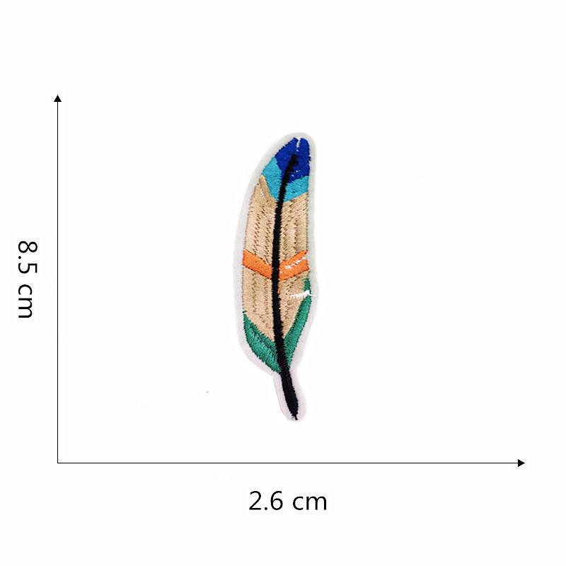 Вышитая нашивка на ткани: Дизайн перьев кактуса для ремонта одежды и брюк