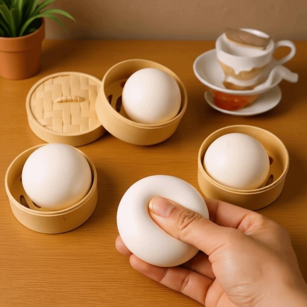 Slow Rising Steamed Bun Fidget Toy Low Rebound Steamed Bun Squeezable Toy for Adults
