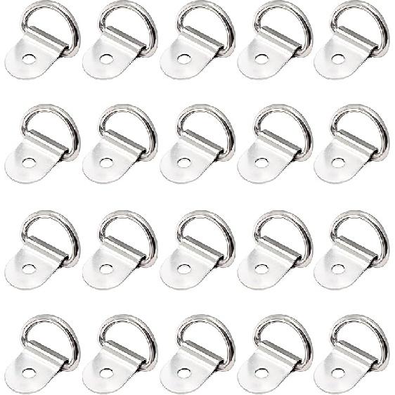 Stainless Steel D Shape Tie Down Anchors, D Rings Anchor Lashing Rings for Car Truck Trailer Cargo Boats RV, 20pcs