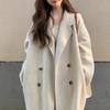 Woolen Coat for Women's Small Men, New Autumn and Winter High-end Thick Apricot Woolen Coat