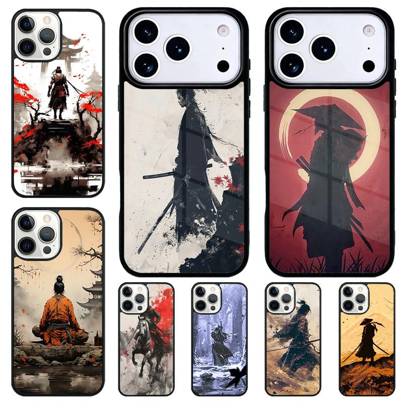 Samurai Japan Art Shockproof Phone Case for iPhone 17 Air 16e 15 11 12 14 13 Pro Max Cover Coque
