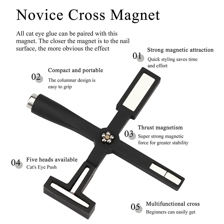 Сильный магнит 5 в 1 для магнитного геля для кошачьих глаз, маникюрного инструмента с магнитом для УФ-геля, дизайна ногтей