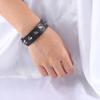Rock Cool Gothic Punk Alloy Female One-row PU Leather Bangles Wristband Jewelry Rivet Bracelets