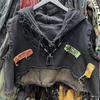Женский джинсовый жилет в винтажном стиле с пэчворком, без рукавов, с потертостями, короткий топ с капюшоном