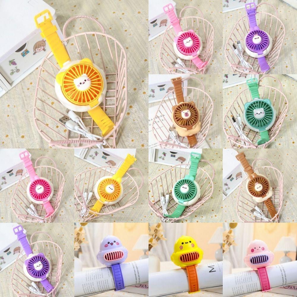 3 Speeds Portable Cute Watch Fan Summer Watch Small Fan Capybara Electric Fan  Children