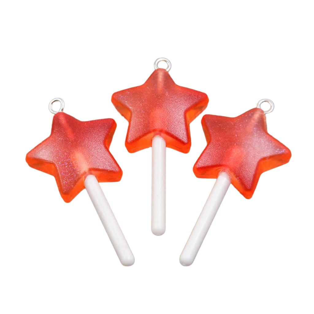 3 шт. Уникальная подвеска-леденец в форме звезды, сердца, круга с прочным покрытием из смолы для повседневной носки.