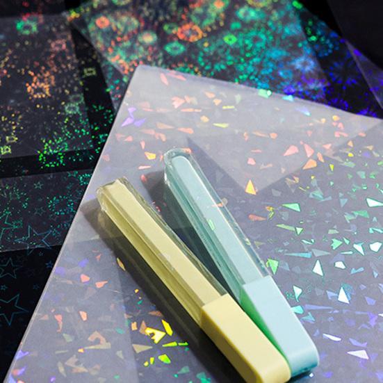 6 листов голографических наклеек «Иридисцентная мечта» для журналов, водонепроницаемые наклейки для скрапбукинга, прозрачная основа для коллажа, запечатывания, украшения