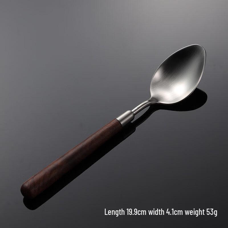 Walnut Wood Handle Stainless Steel Spoon