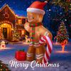 7.8FT LED Inflatable Yard Decoration Gingerbread Man Candy Cane Gift Xmas Home Decor Ornaments Supplie Gift Toy Christma Holiday
