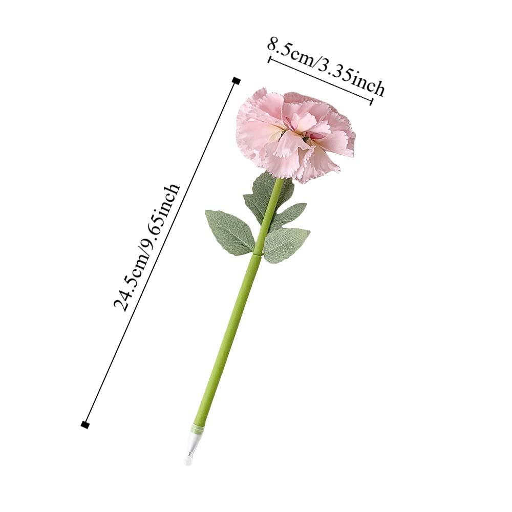 4Pcs Artificial Flower Flower Ballpoint Pen Teacher's Day Gift Carnation Rose Neutral Gel Pens Writing Smoothly Blue Ink