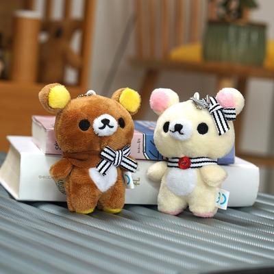 Каваий Рилаккума Аниме Мультфильм Плюшевые Игрушки Брелок Аксессуары Мягкая Набивная Подвеска на Рюкзак Девочка Мальчик Дети Подарки на День Рождения